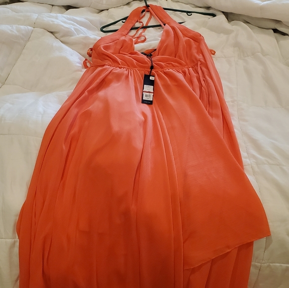 BCBG Max Azria Womens Sleeveless Faux Wrap Ev - Picture 7 of 8